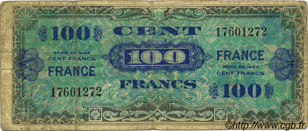 100 Francs FRANCE FRANCE  1945 VF.25.01 G