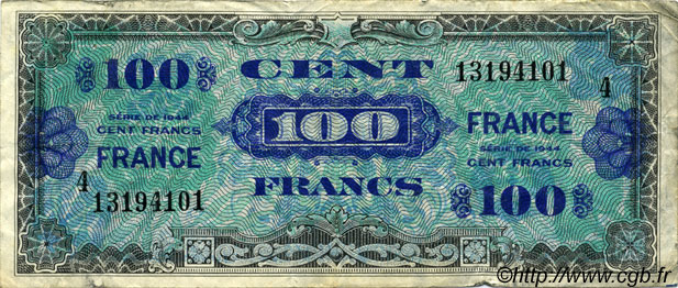 100 Francs FRANCE FRANCE  1945 VF.25.04 F