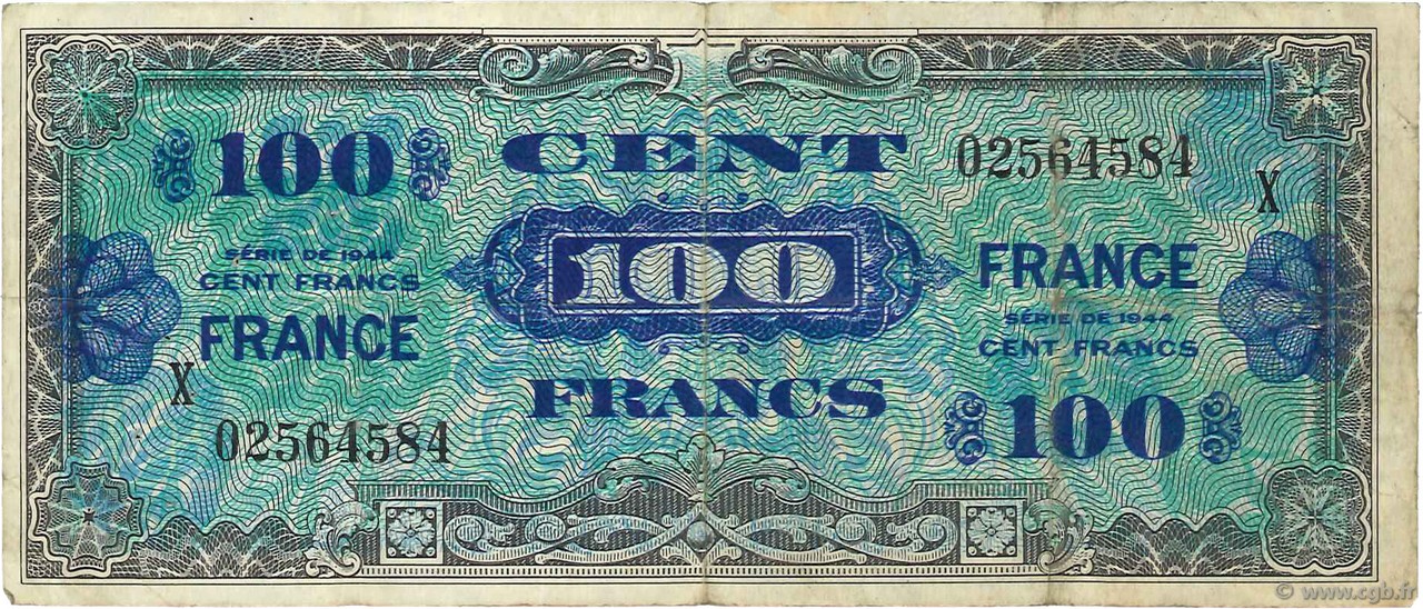 100 Francs FRANCE FRANCE  1944 VF.25.11 F