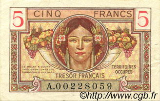 5 Francs TRÉSOR FRANÇAIS FRANCIA  1947 VF.29.01 EBC