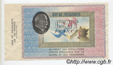 100 Francs BON DE SOLIDARITÉ FRANCE regionalismo y varios  1941 KL.10A2 EBC