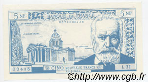5 Nouveaux Francs VICTOR HUGO FRANCE regionalismo y varios  1960  FDC