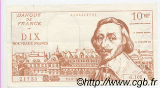 10 Nouveaux Francs RICHELIEU FRANCE regionalism and various  1960  XF