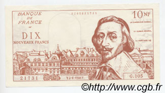 10 Nouveaux Francs RICHELIEU FRANCE regionalism and miscellaneous  1960  AU