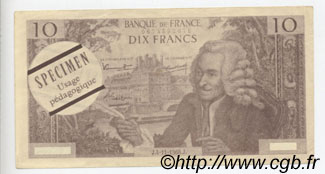 10 Francs VOLTAIRE Spécimen FRANCE Regionalismus und verschiedenen  1966  fST