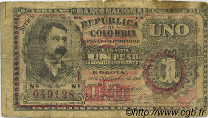 1 Peso COLOMBIA  1900 P.270 RC