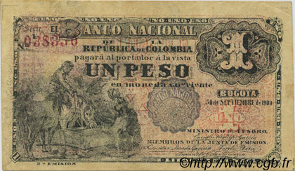 1 Peso COLOMBIA  1900 P.271 XF