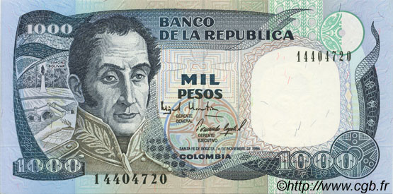 1000 Pesos COLOMBIA  1994 P.438 UNC