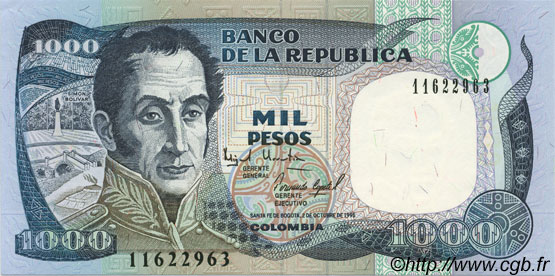 1000 Pesos KOLUMBIEN  1995 P.438 ST