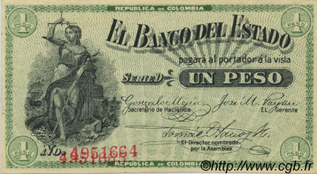 1 Peso COLOMBIA  1900 PS.0504a q.FDC