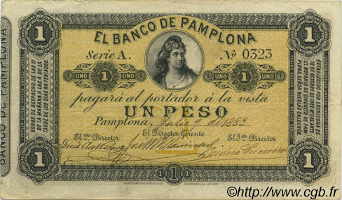 1 Peso KOLUMBIEN  1883 PS.0711a fVZ