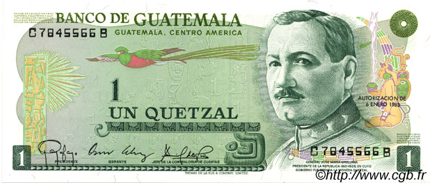 1 Quetzal GUATEMALA  1983 P.059c ST