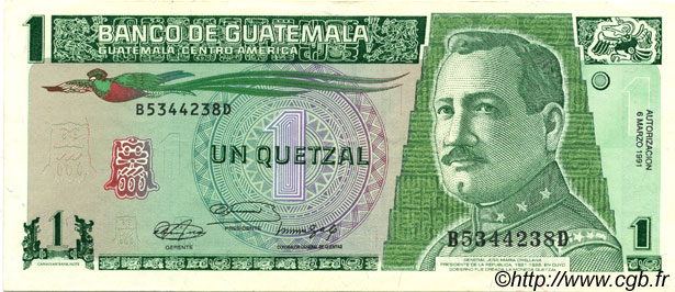 1 Quetzal GUATEMALA  1991 P.073b FDC
