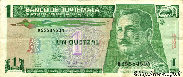 1 Quetzal GUATEMALA  1993 P.087 BB