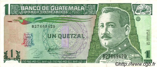 1 Quetzal GUATEMALA  1994 P.090 XF-