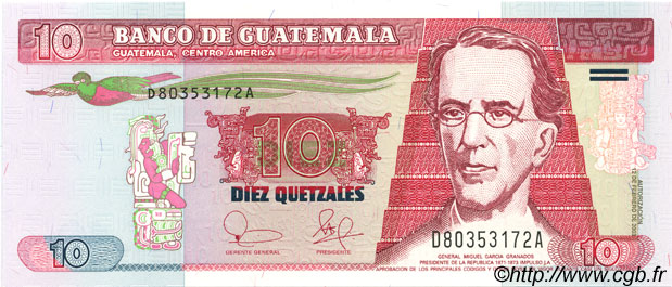 10 Quetzales GUATEMALA  2003 P.107 UNC