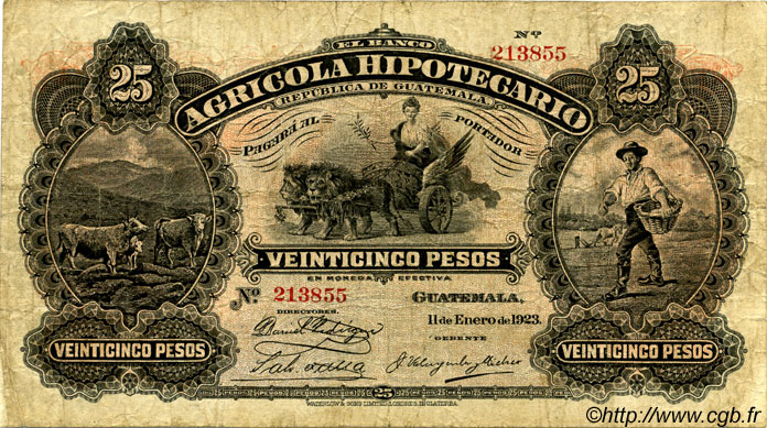 25 Pesos GUATEMALA  1923 PS.103 BC