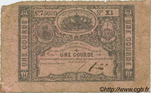 1 Gourde HAÏTI  1827 P.041 q.MB
