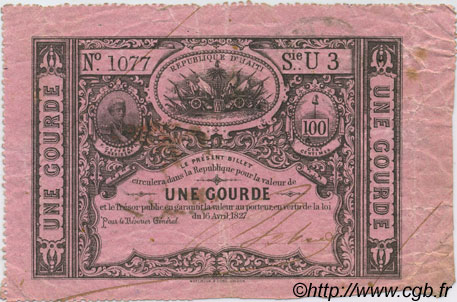 1 Gourde HAITI  1827 P.041 VF