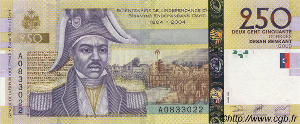 250 Gourdes HAITI  2004 P.276 UNC