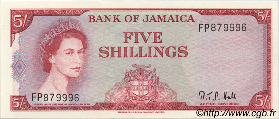 5 Shillings JAMAIKA  1964 P.51Ac fST