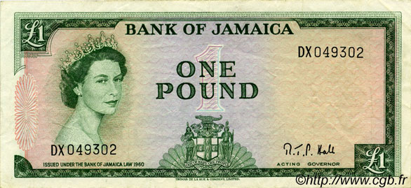 1 Pound JAMAIKA  1964 P.51Cc fVZ