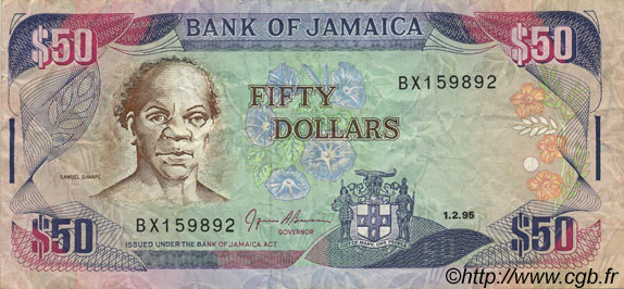 50 Dollars JAMAICA  1995 P.73c MBC