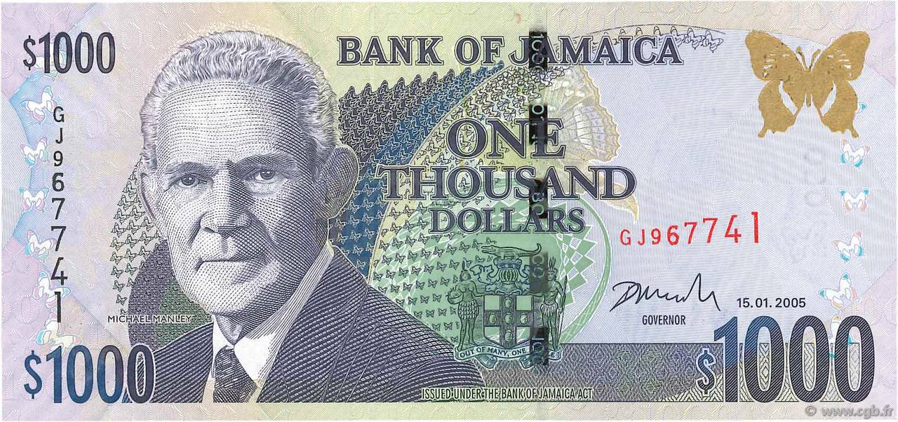 1000 Dollars JAMAICA  2005 P.86c FDC