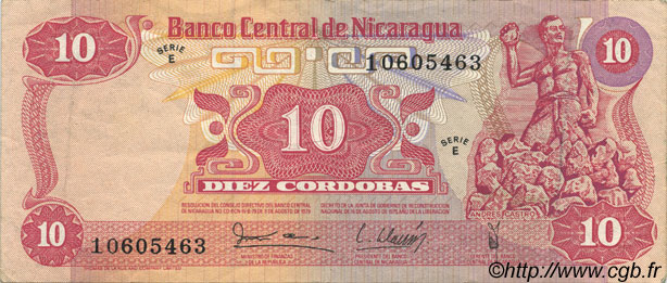10 Cordobas NICARAGUA  1979 P.134 VF+