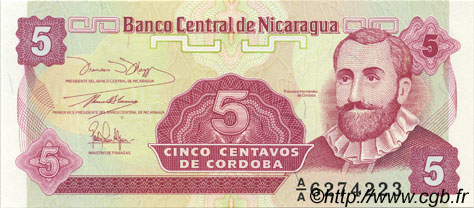 5 Centavos NICARAGUA  1991 P.168a q.FDC