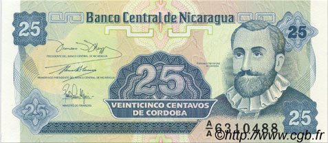 25 Centavos NICARAGUA  1991 P.170a FDC