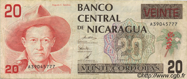 20 Cordobas NICARAGUA  1990 P.176 BB