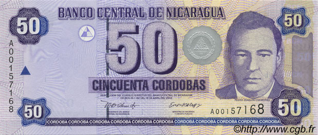 50 Cordobas NICARAGUA  2002 P.193 UNC
