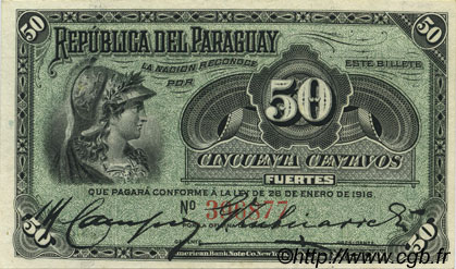 50 Centavos PARAGUAY  1916 P.137 SPL