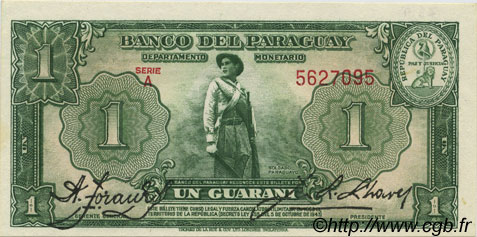 1 Guarani PARAGUAY  1943 P.178 UNC-