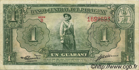 1 Guarani PARAGUAY  1952 P.185b MBC