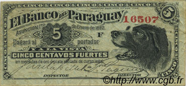 5 Centavos PARAGUAY  1882 PS.121 VF