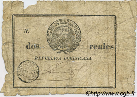 2 reales Non émis DOMINICAN REPUBLIC  1844 P.-- (001) P