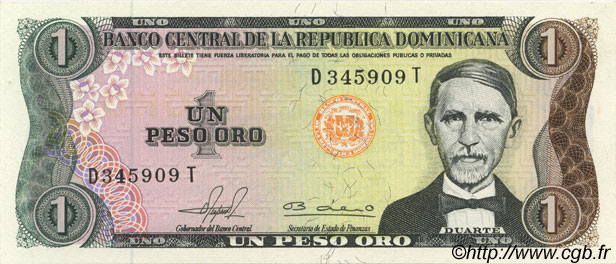 1 Peso Oro RÉPUBLIQUE DOMINICAINE  1981 P.117b NEUF