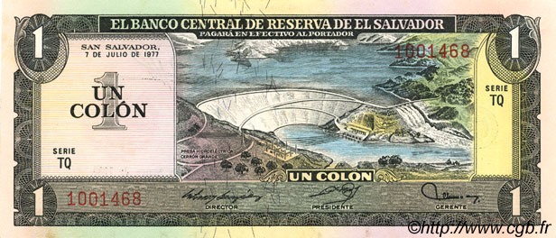 1 Colon EL SALVADOR  1977 P.125a FDC
