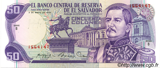 50 Colones EL SALVADOR  1979 P.131a UNC