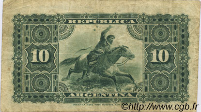 10 Centavos ARGENTINA  1884 P.006 F - VF