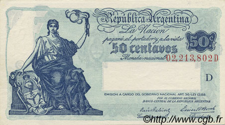 50 Centavos ARGENTINA  1942 P.250b UNC