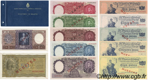 50 Centavos à 1000 Pesos Spécimen ARGENTINA  1950 P.- (251...269s q.FDC