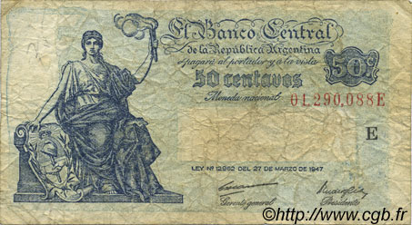 50 Centavos ARGENTINA  1948 P.256 RC