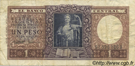 1 Peso ARGENTINA  1956 P.263 F