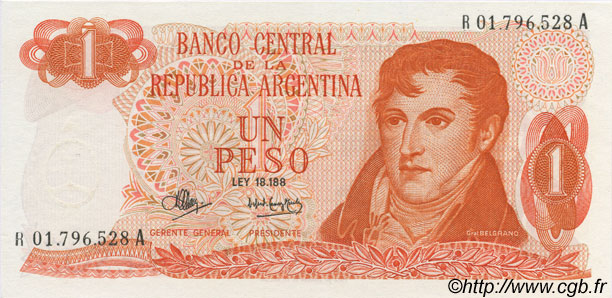 1 Peso ARGENTINIEN  1970 P.287 ST