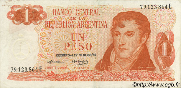 1 Peso ARGENTINA  1974 P.293 SPL