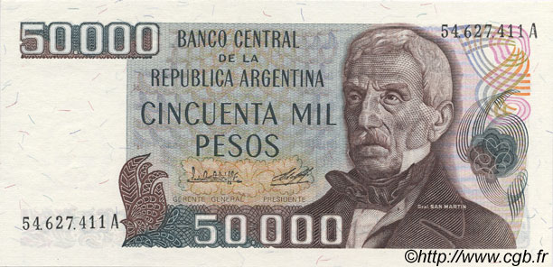 50000 Pesos ARGENTINA  1979 P.307a FDC