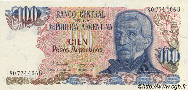100 Pesos Argentinos ARGENTINIEN  1983 P.315a ST
